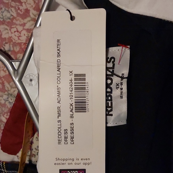 Reddolls Adam's Collared Skater Dress Black Sz.1X NWT - Picture 5 of 7